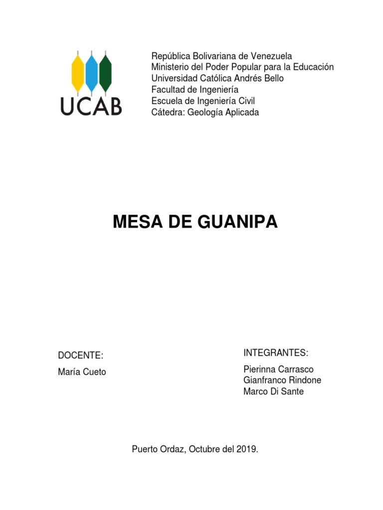 Mesa de Guanipa PDF Roca (geología) Erosión