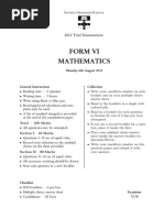 Form Vi Mathematics: 2012 Trial Examination