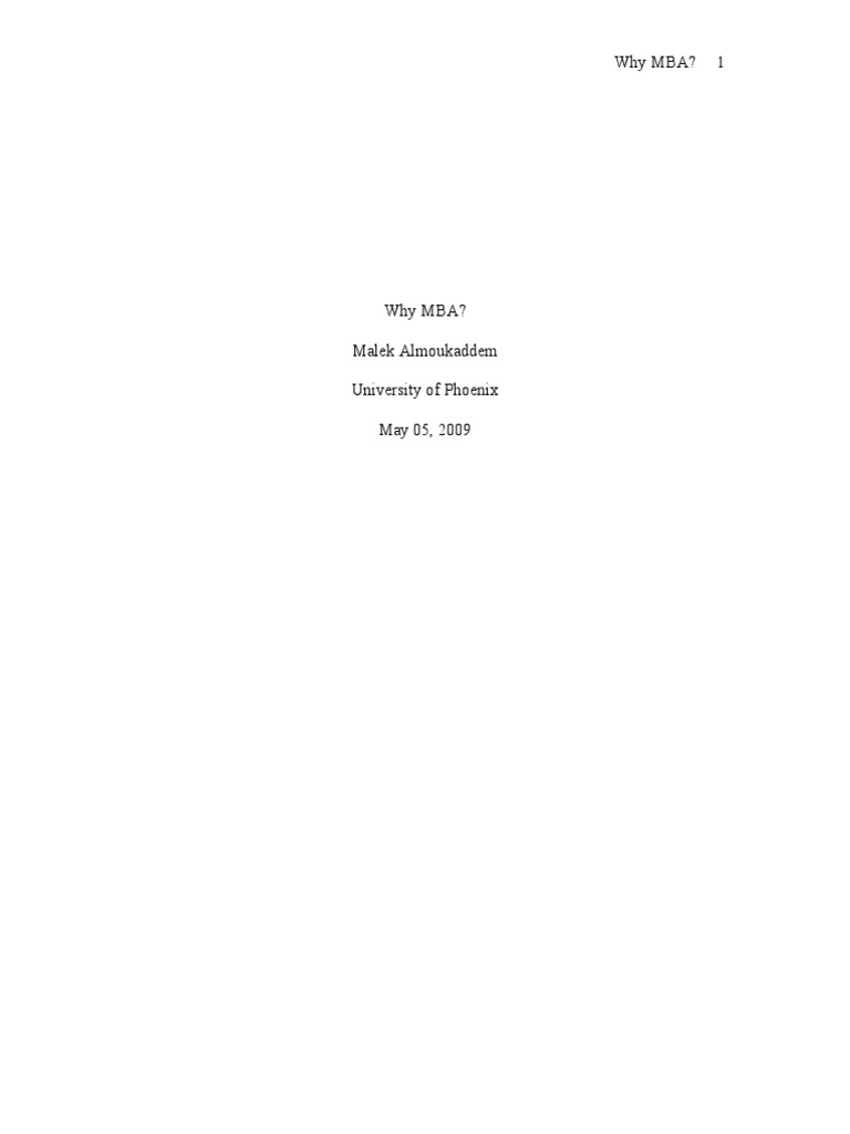 Why MBA | PDF | Human Nature | Metaphysics Of Mind