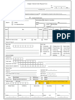 Budget / Internal Order Request Form: Details of Budget Data Objective For Budget Document