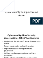 Cyber Security Best Practice On Azure