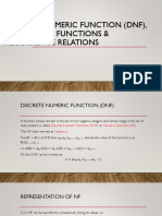 Discrete Numeric Function (DNF), Generating Functions & Recurrence Relations