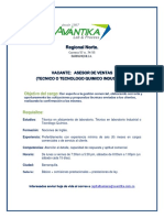 Publicación Vacante Asesor de Ventas Barranquilla