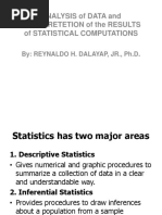 Analysis of Data and Interpretetion of The Results of Statistical Computations