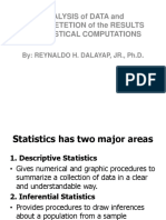 Analysis of Data and Interpretetion of The Results of Statistical Computations