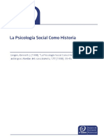 Psicología Social Como Historia. Kenneth Gergen PDF