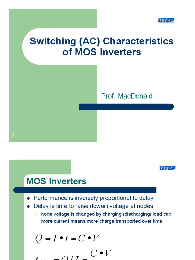 MOS Inverter Delay Characteristics | PDF | Capacitor | Mosfet