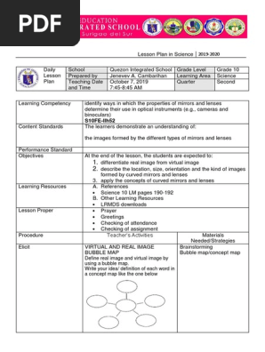 Lesson Plan in Science 10 2nd Quarter