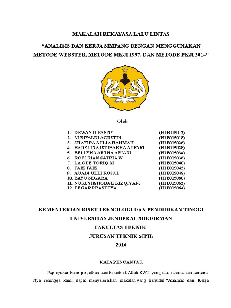 Analisis kinerja simpang bersinyal menggunakan metode webster mkji