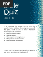 Bible Quiz 2 - Acts 6 - 10