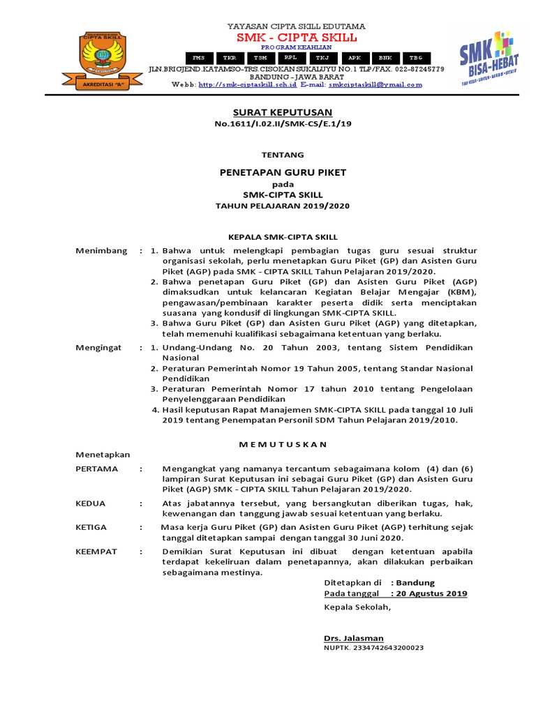 SK Guru Piket 2019-2020 | PDF
