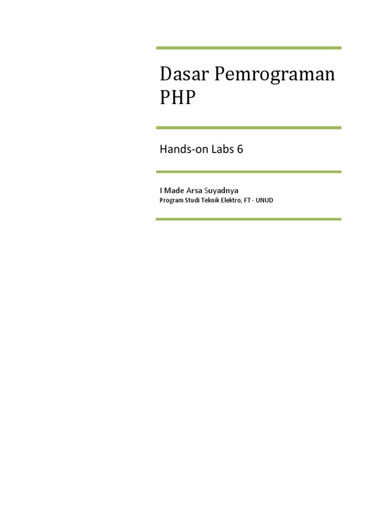 Dasar Pemrograman PHP untuk Pemula | PDF | Komputer | Teknologi & Rekayasa