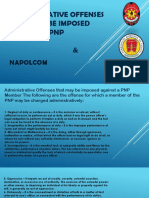 Administrative Offenses That May Be Imposed Against A PNP &: Napolcom