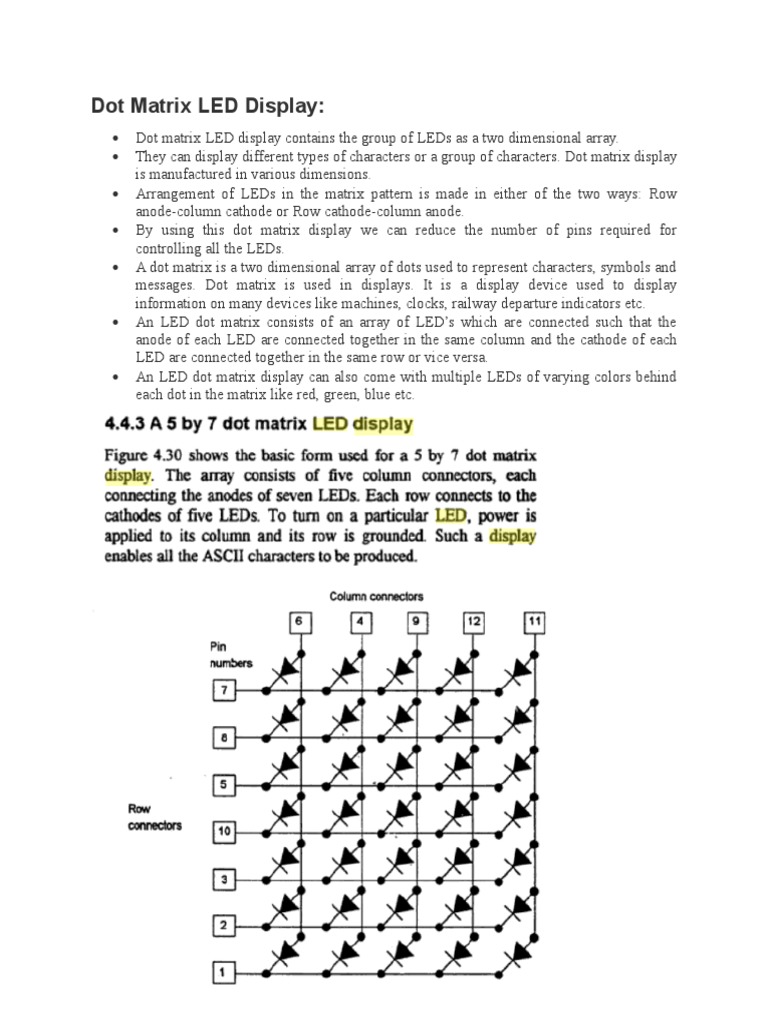 Dot Matrix Led Display | PDF | Field Effect Transistor | Transistor