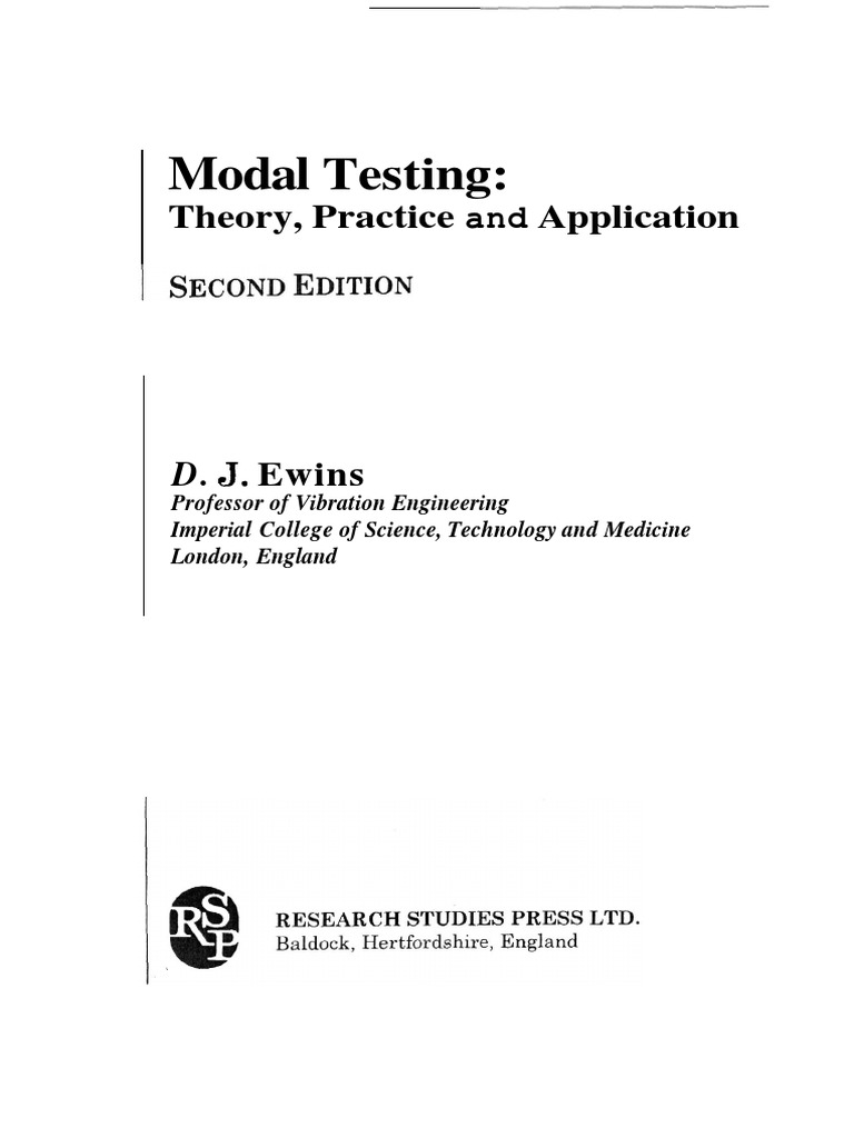 D.J. Ewins - Modal Testing - Theory, Practice and Application (2000 ...