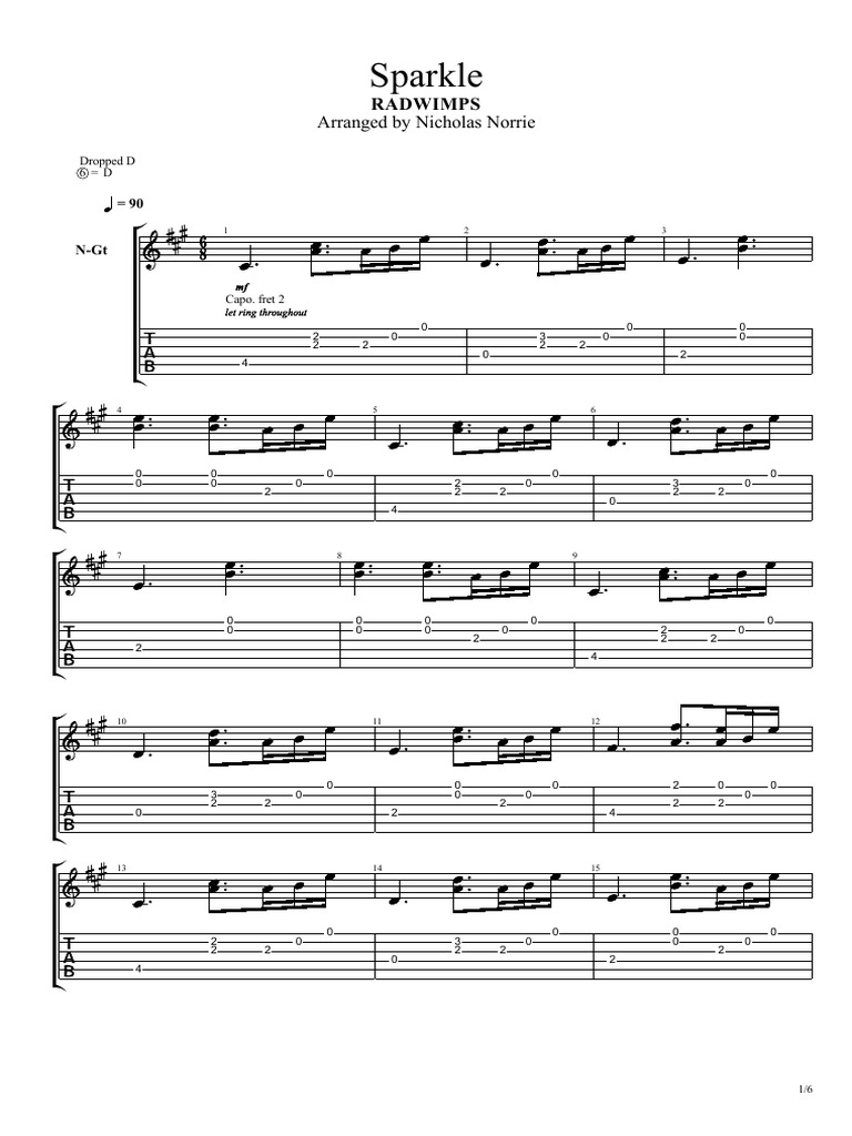 Sparkle Piano Chords and Sheet Music | PDF | Elements Of Music | String ...