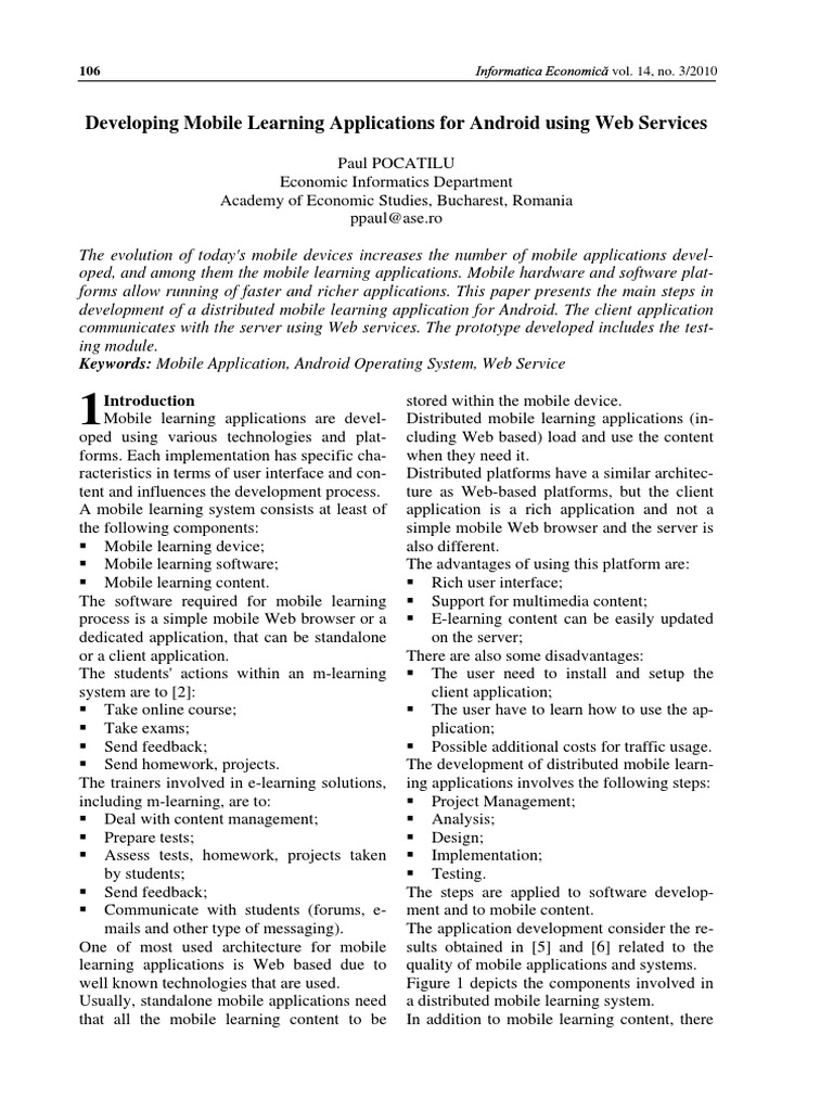 Developing Android Mobile Learning Apps | PDF | Mobile App ...