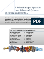 Repairing & Refurbishing of Hydraulic Pumps, Motors, Valves and Cylinders of Mining Equipments .