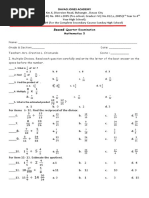 Davao Jones Academy: Quarter Examination Mathematics 5