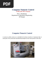 Computer Numeric Control: Prof. J. Ramkumar Department of Mechanical Engineering IIT Kanpur