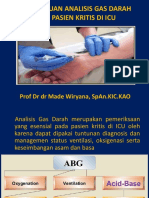 Pemantauan Analisis Gas Darah Pada Pasien Kritis Di Icu: Prof DR DR Made Wiryana, Span - Kic.Kao