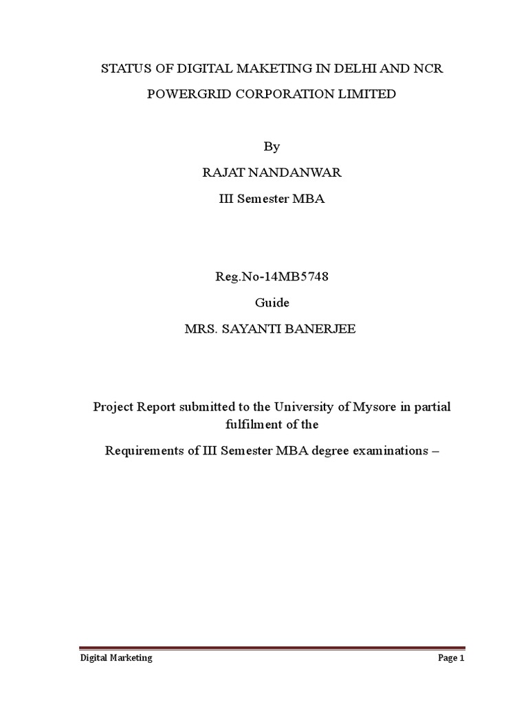 Digital Marketing Project | PDF | Digital Marketing | Search Engine ...