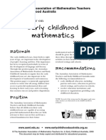 Early Childhood Mathematics: Rationale