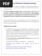 Translation of ER Model To Relational Schema