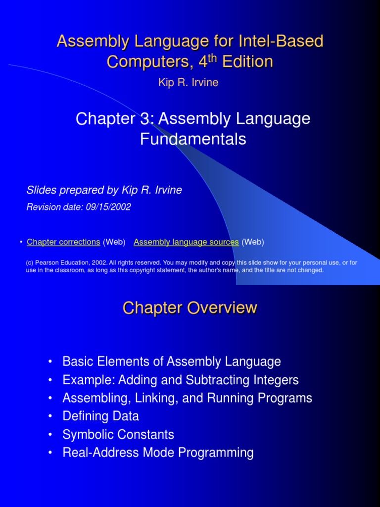 Assembly Language For Intel-Based Computers, 4 Edition | PDF | Assembly ...