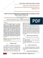 A Study On Factors Influencing The Buying Decision of Consumer Towards White Goods in Trichy City