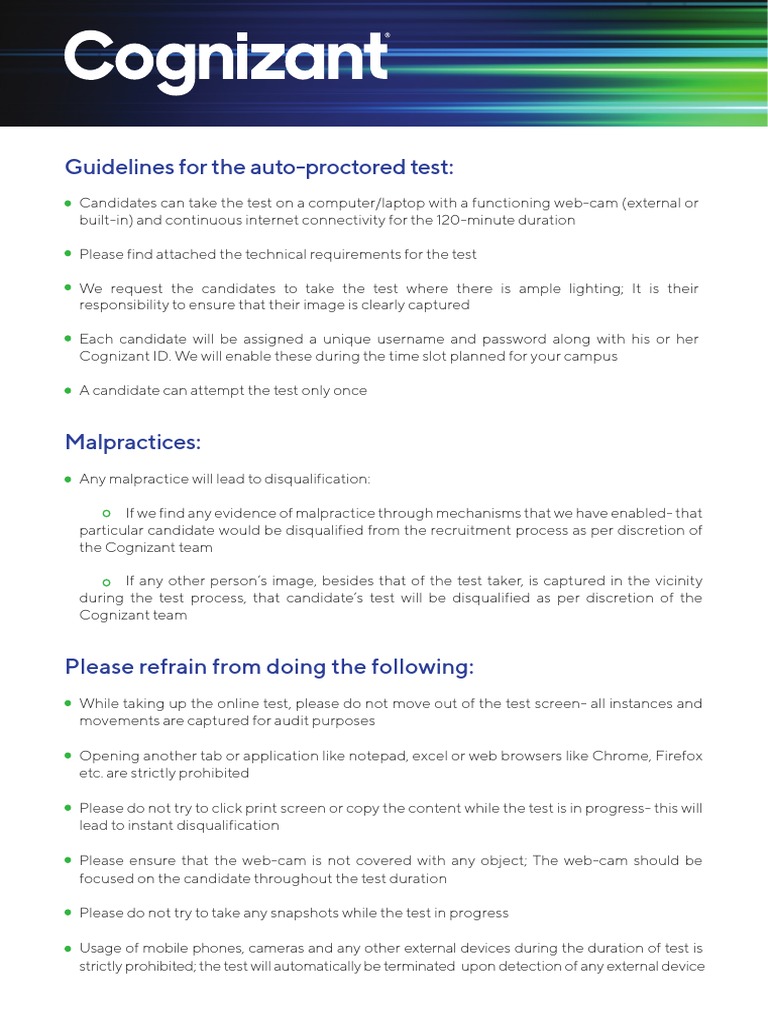 Guidelines For CTS ONLINE TEST PDF | PDF | Cyberspace | Computing