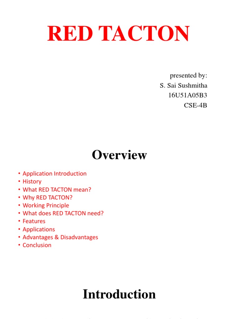 Understanding RED TACTON Technology | PDF | Computer Network ...