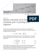 Elastic Constants of An Isotropic Material