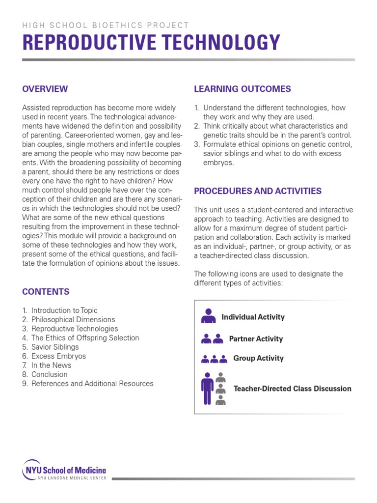 Ethical Considerations of Emerging Reproductive Technologies: A Student ...
