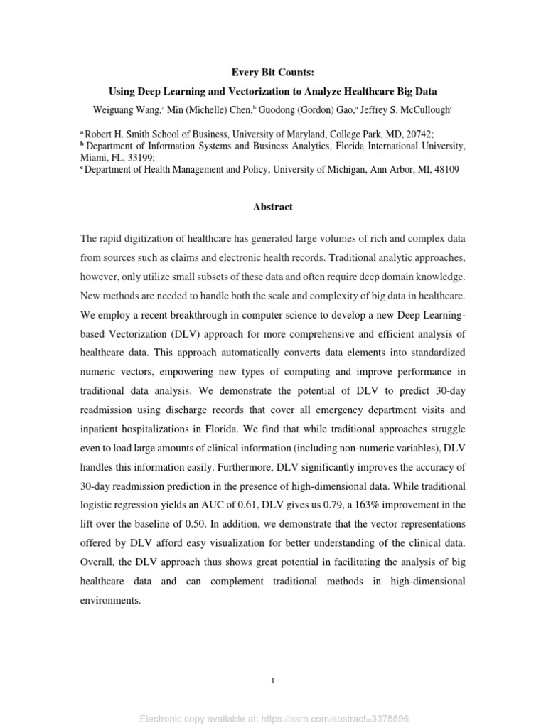Deep Learning for Healthcare Big Data Analysis | PDF | International ...