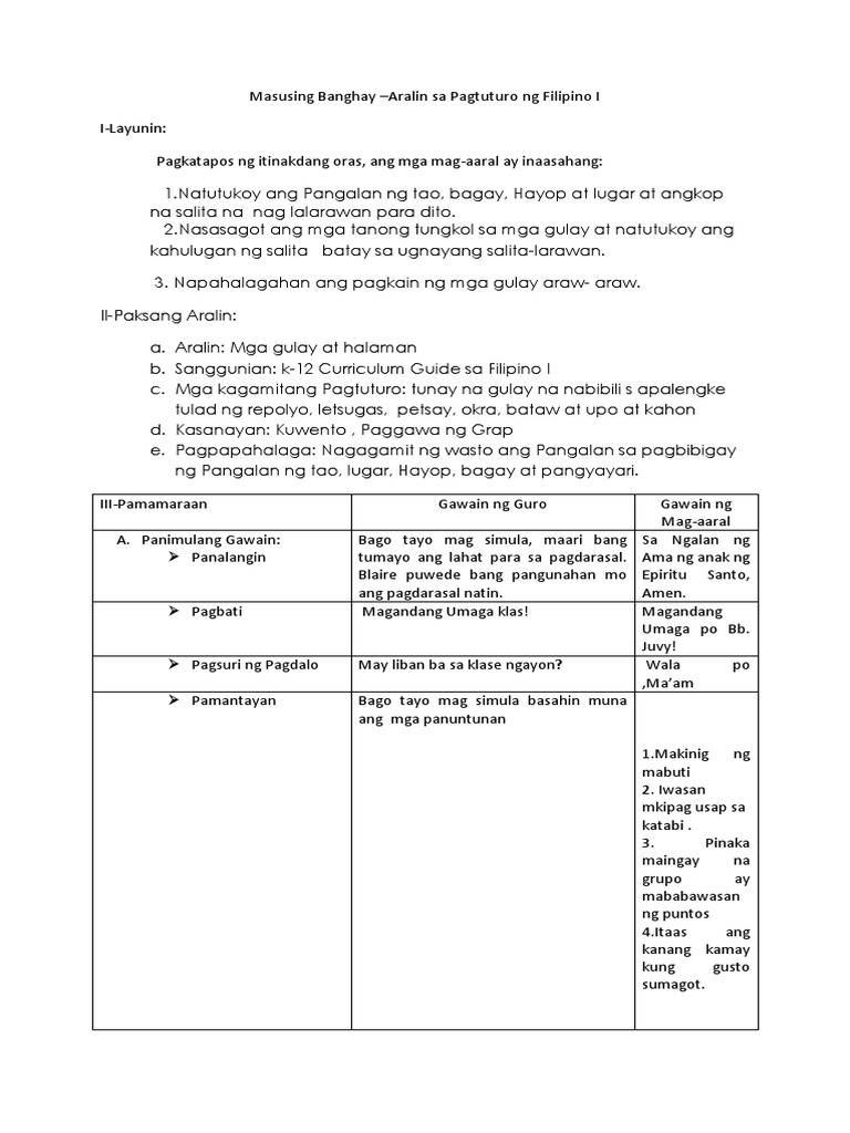 Detailed LP Filipino 1 PDF