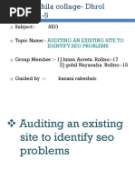 Subject:-SEO Topic Name:-: Auditing An Existing Site To Identify Seo Problems