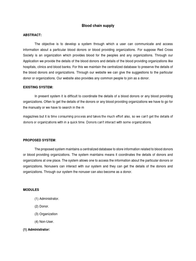 Centralized Blood Donation System | PDF | Databases | Computer Architecture
