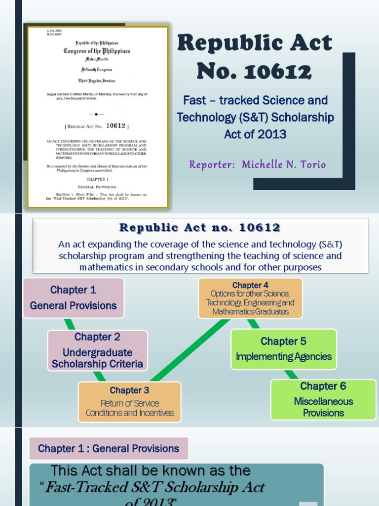 Republic Act No. 10612 Undergraduate Education Science, Technology