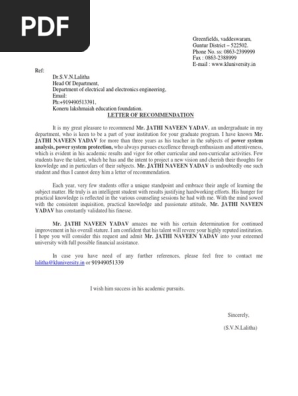 Letter of Recommendation | PDF | Academia | Behavior Modification