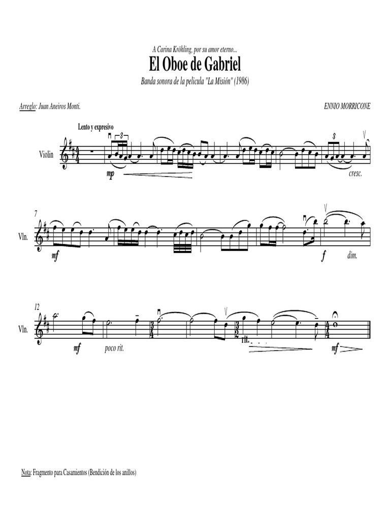 El Oboe de Gabriel PDF Ocio