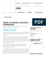 When To Remove Concrete Formwork - Civilblog