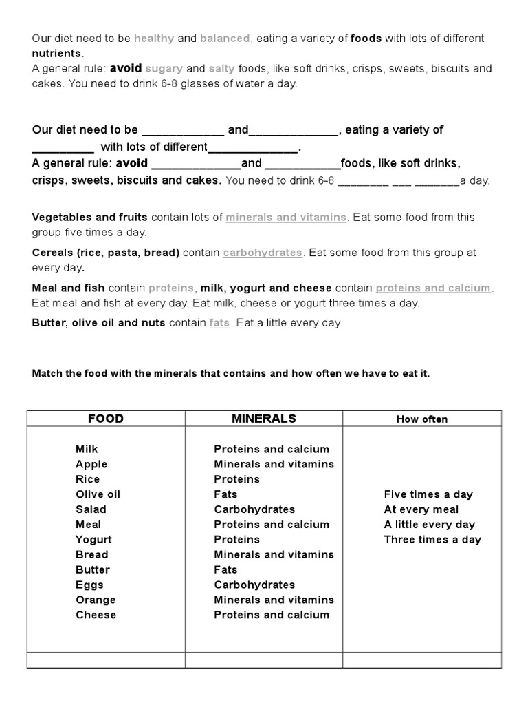 4 Primaria Natural Science Ilness Think Do Learn Pdf Meal Milk