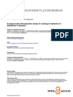 Edinburgh Research Explorer: A Large-Scale Retrospective Study of Closing-In Behavior in Alzheimer's Disease