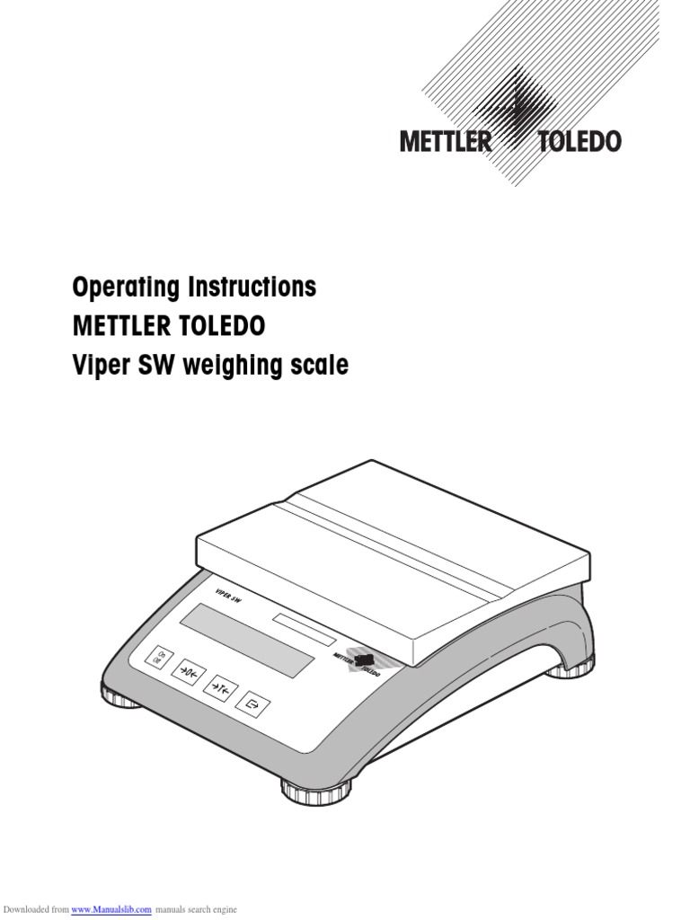 Operating Instructions Mettler Toledo Viper SW Weighing Scale | PDF ...