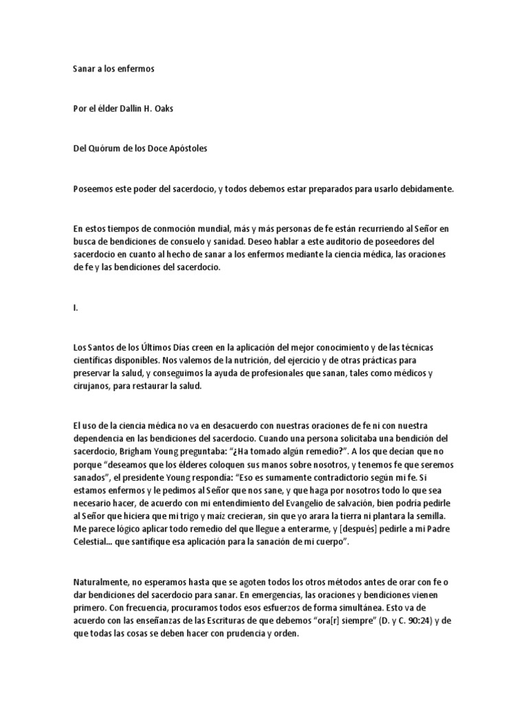 Poder del Sacerdocio y Sanación | PDF | La unción | Sacerdote