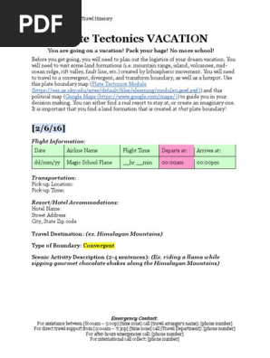 Travel Itinerary