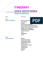 Trip To Seoul South Korea: Itinerary