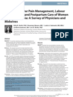 Smith Et Al 2018 Antenatal Vulvar Pain Management Labour Management and Post Partum Care of Women With Vulvodynia A Survey of Physicians and Midwives