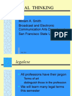 Legal Thinking: Miriam A. Smith Broadcast and Electronic Communication Arts Department San Francisco State University